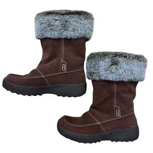 Ruby Brown Suede Faux Fur-Lined Winter Boots